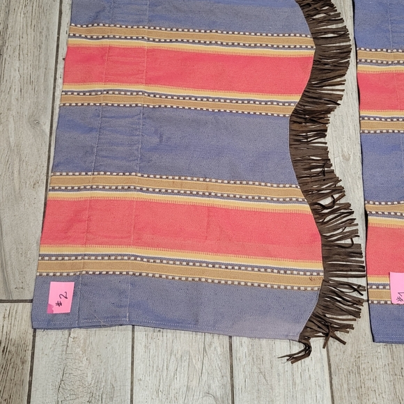 Hi End Accents fringed valance pair  Southwest Cowboy Aztec Ranch 84 x 18 - Picture 5 of 12